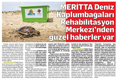 Meritta Deniz Kaplumbağaları Rehabilitasyon Merkezi’nden güzel haberler var