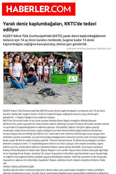 Yaralı deniz kaplumbağaları, KKTC'de tedavi ediliyor