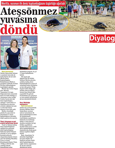 Sezonun ilk Denizkaplumbağası Özgürlüğüne uğurlandı