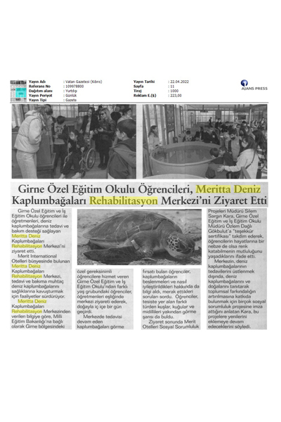 Girne Özel Eğitim okulu öğrencileri Meritta Merkezini ziyaret etti