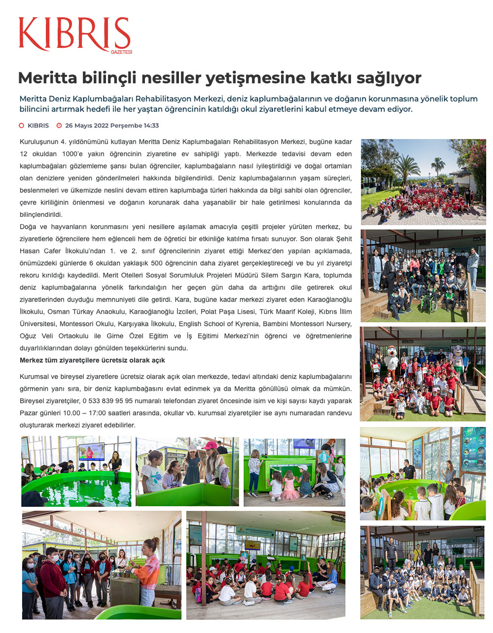 Meritta bilinçli nesiller yetişmesine katkı sağlıyor