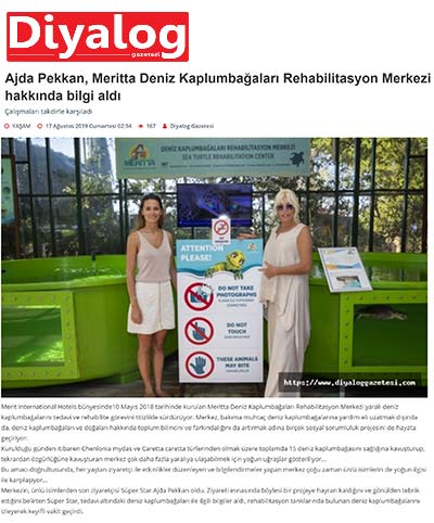 Ajda Pekkan, Meritta Deniz Kaplumbağaları Rehabilitasyon Merkezi hakkında bilgi aldı