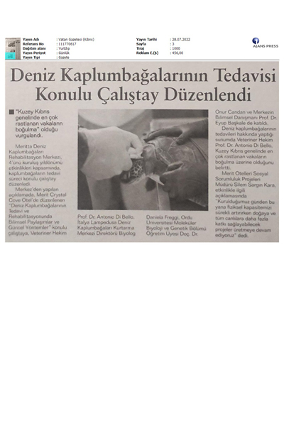 Deniz kaplumbağalarının tedavisi konulu çalıştay düzenlendi