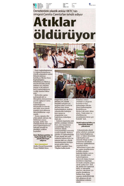 Caretta Caretta'lar için büyük tehlike