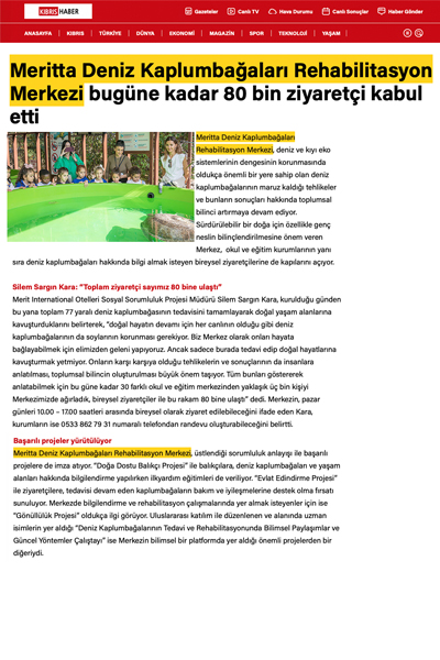 Meritta 80 bin ziyaretçi kabul etti