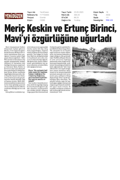 Mavi Özgürlüğe Uğurlandı