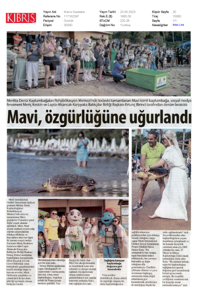 Mavi Özgürlüğe Uğurlandı