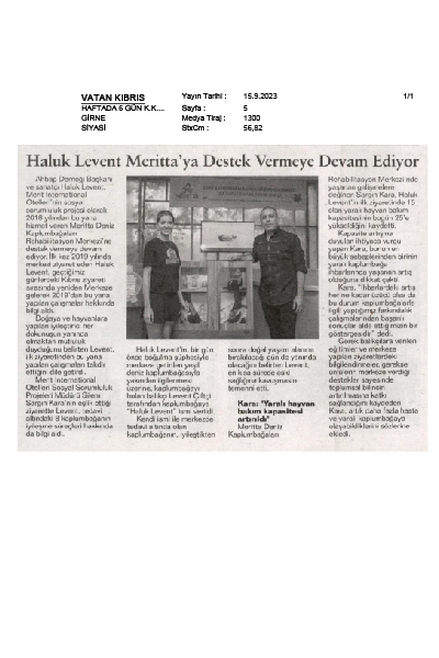 Haluk Levent Meritta'ya destek vermeye devam ediyor.