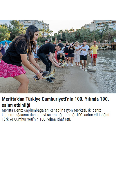 Meritta'dan Türkiye Cumhuriyeti'nin 100. Yılında 100. Salım Etkinliği