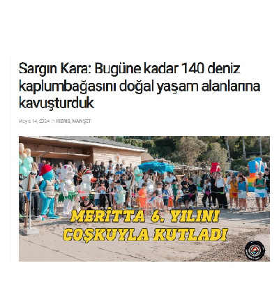 Sargın Kara: Bugüne kadar 140 deniz kaplumbağasını doğal yaşam alanlarına kavuşturduk