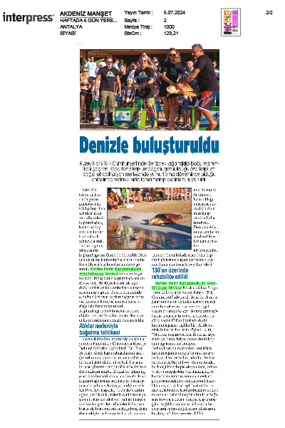 Deniz Kaplumbağası Tedavi edilip denizlere bırakıldı