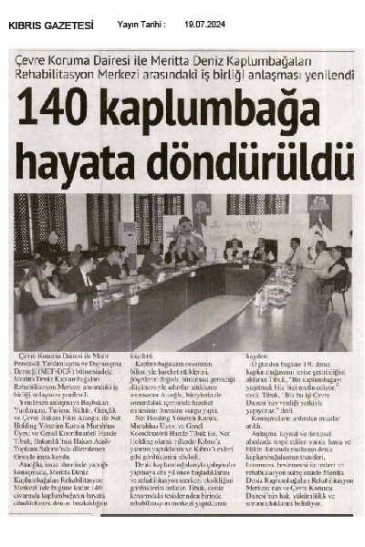 140 Kaplumbağa Hayata Döndürüldü