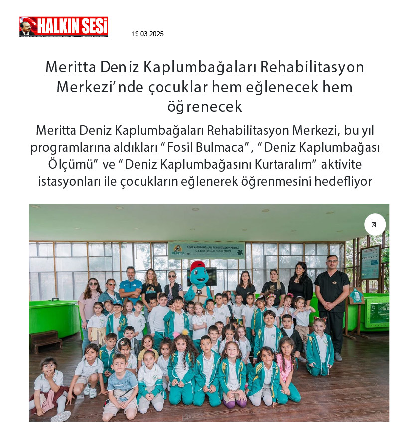Meritta Deniz Kaplumbağaları Rehabilitasyon Merkezi Çocukları Ağırladı