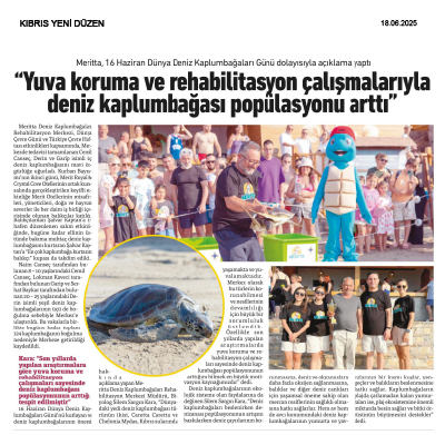 Meritta, 16 Haziran Dünya Deniz Kaplumbağaları Günü dolayısıyla açıklama yaptı