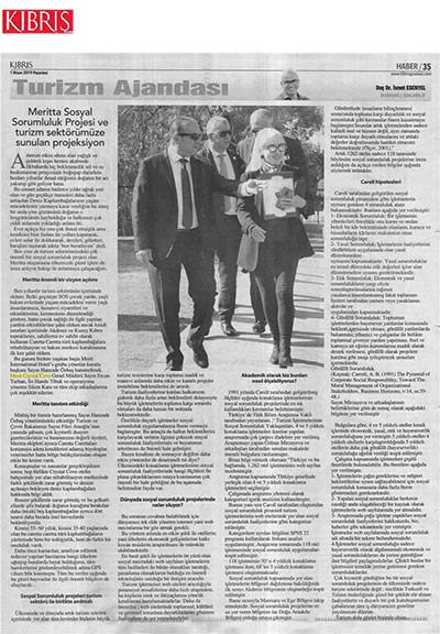 Meritta Sosyal Sorumluluk Projesi ve Turizm Sektörümüze Sunulan Projeksiyon