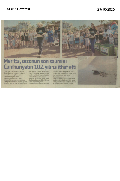 Meritta, Deniz Kaplumbağalarını Cumhuriyetin 102. Yılına Armağan Etti