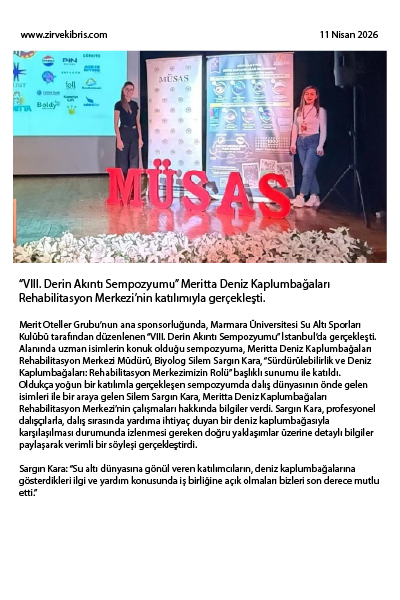 “VIII. Derin Akıntı Sempozyumu” Meritta Deniz Kaplumbağaları Rehabilitasyon Merkezi’nin katılımıyla gerçekleşti
