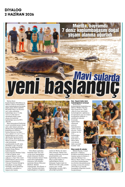 MERİTTA BAYRAMDA 7 DENİZ KAPLUMBAĞASINI MAVİ SULARA KAVUŞTURDU 