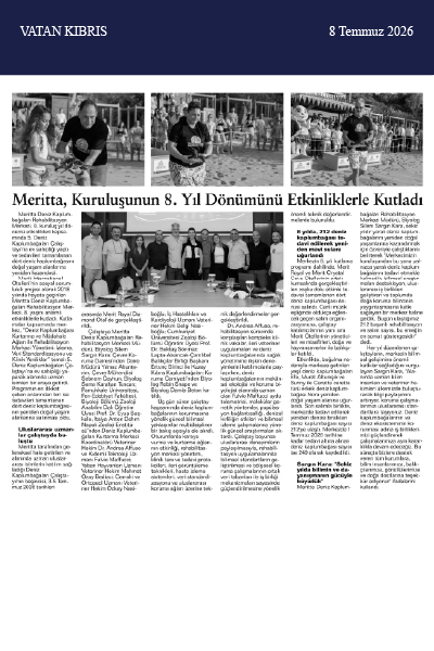 MERİTTA, KURULUŞUNUN 8. YIL DÖNÜMÜNÜ ETKİNLİKLERLE KUTLADI 