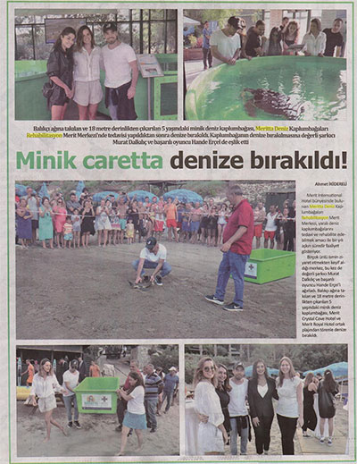 Minik caretta denize bırakıldı