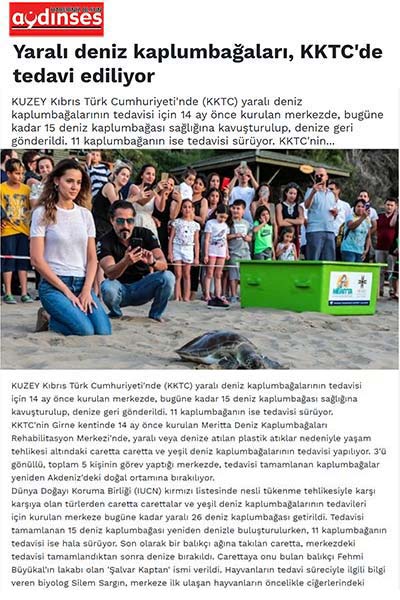 Yaralı deniz kaplumbağaları, KKTC'de tedavi ediliyor
